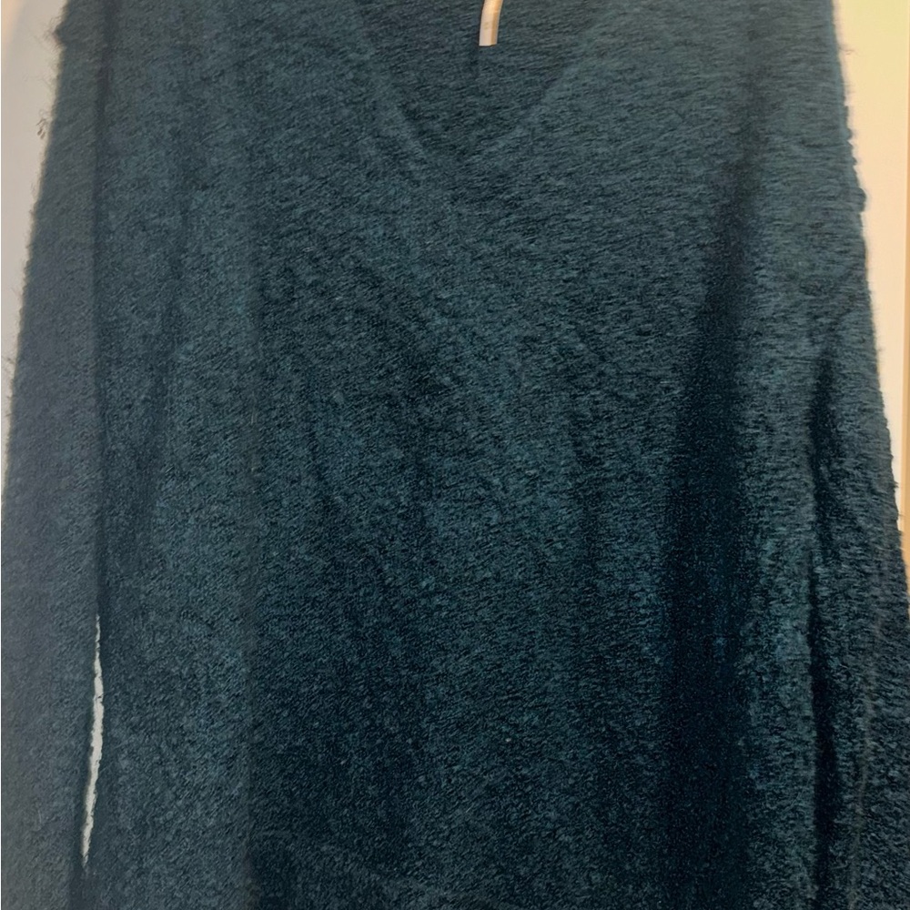 Cozy Teal V-Neck Sweater
